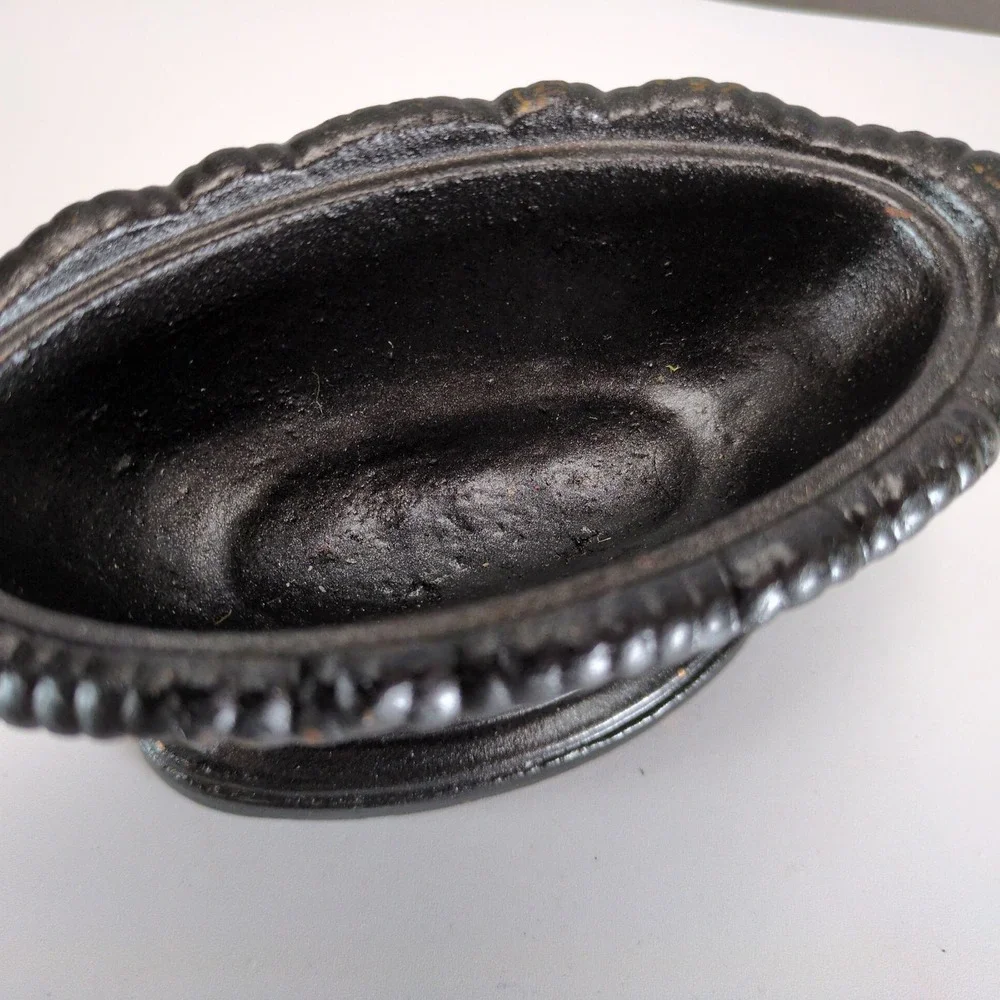 Vintage Minuette Cast Iron Footed Bowl Urn Oil Rubbed Bronze Pedestal Decor